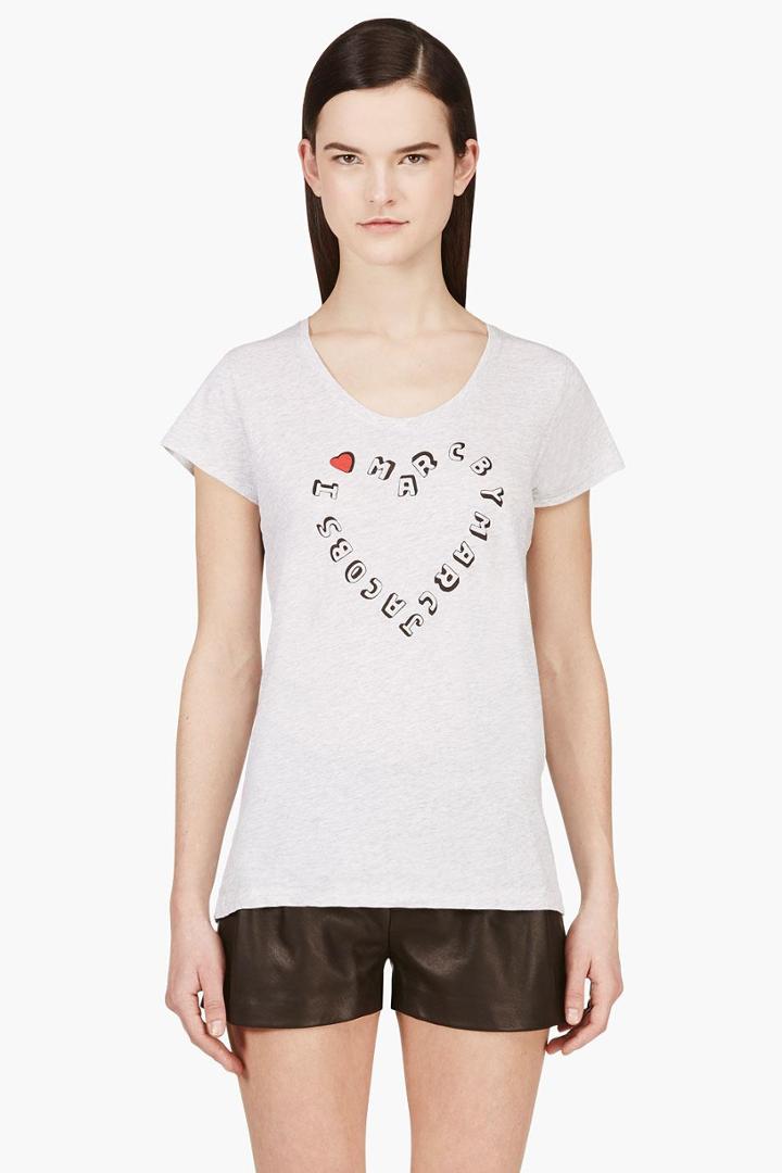 Marc By Marc Jacobs Heather Grey I Heart Marc Jacobs T-shirt