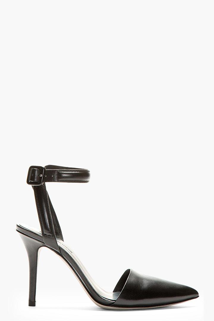 Alexander Wang Black Leather Brush Off Lovisa Heels