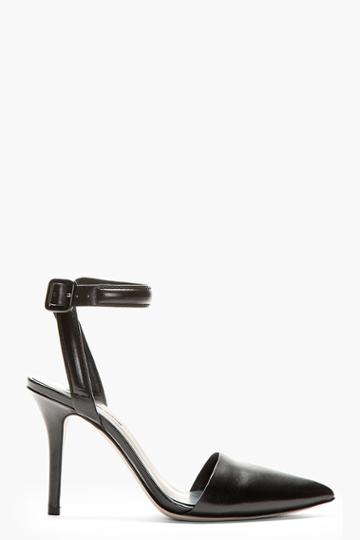 Alexander Wang Black Leather Brush Off Lovisa Heels