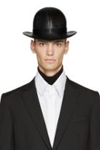 Ktz Black Faux-leather Short Bowler Hat