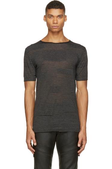 Costume National Black Alternating Knit T-shirt