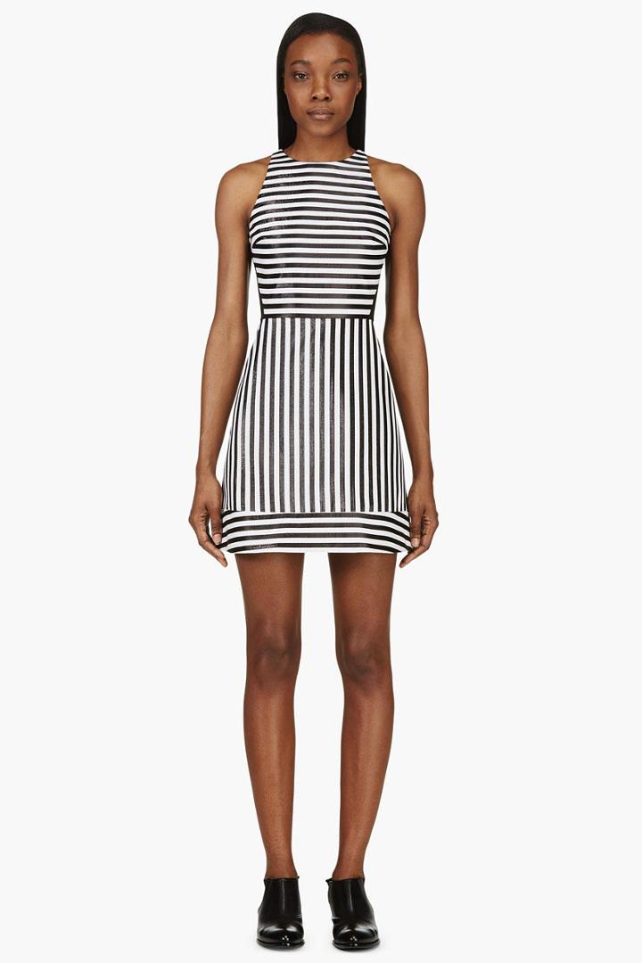 Richard Nicoll Black Lurex Stripe Mini Dress