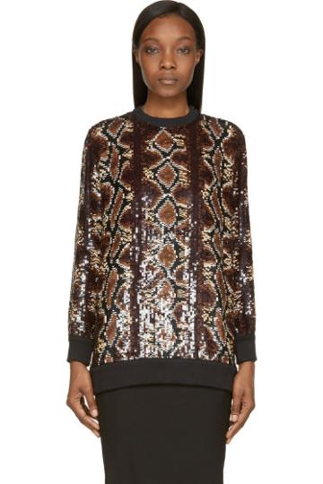 Givenchy Brown Sequinned Python Sweatshirt