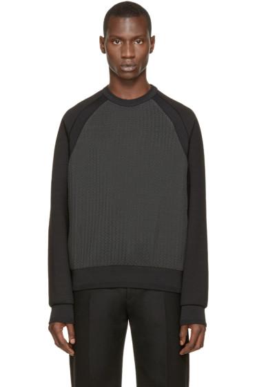 Juun.j Black And Grey Chevron Pullover