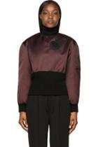 Yang Li Purple Patched Satin Back To Front Ma-1 Turtleneck
