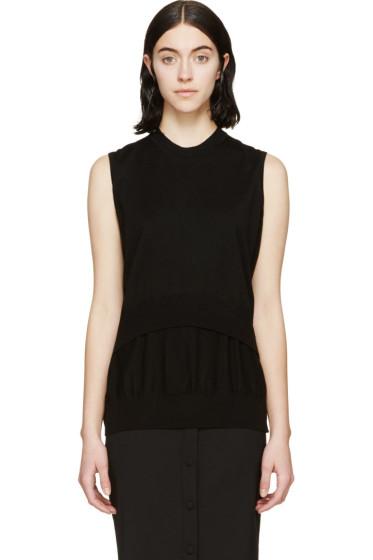 Alexander Wang Black Knit Merino Layered  Top
