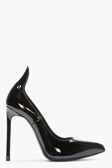 Saint Laurent Black Patent Heel Tab Paris Pumps