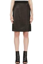 Calvin Klein Collection Black Leather Panel Nousha Wrap Skirt