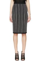 Givenchy Black Crocheted Stripe Skirt