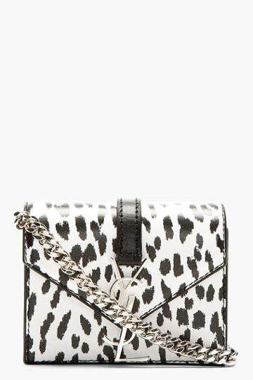 Saint Laurent White And Black Candy Toy Babycat Satchel