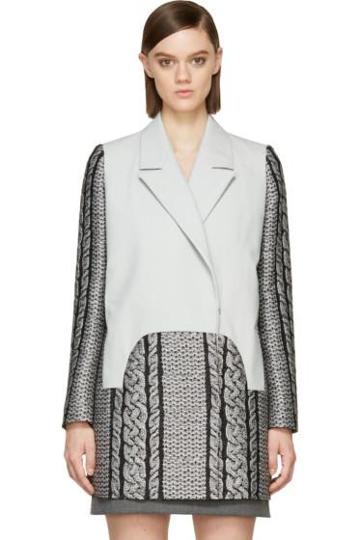 Viktor And Rolf Grey Cable Knit Coat