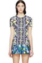 Peter Pilotto Blue And Green Patterned Ts Blouse