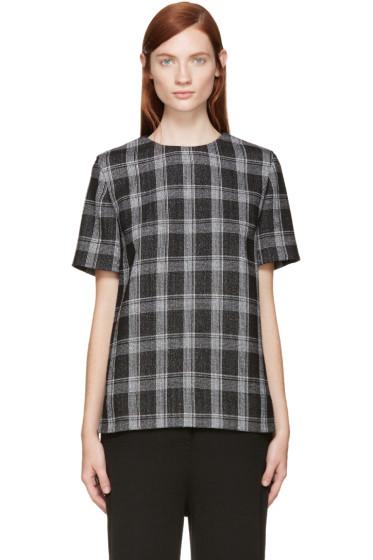 Proenza Schouler Black And White Plaid Blouse