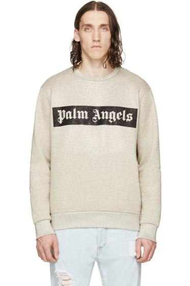 Palm Angels Gold Logo Crewneck Sweatshirt