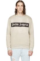 Palm Angels Gold Logo Crewneck Sweatshirt