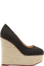 Charlotte Olympia Black Platform Wedge Carmen Espadrilles