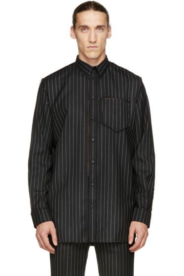 Givenchy Black Deconstructed Pinstripe Shirt