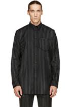 Givenchy Black Deconstructed Pinstripe Shirt