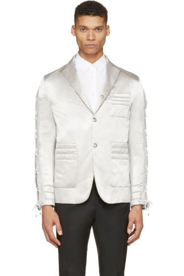 Moncler Gamme Bleu Grey Satin Boxing Blazer