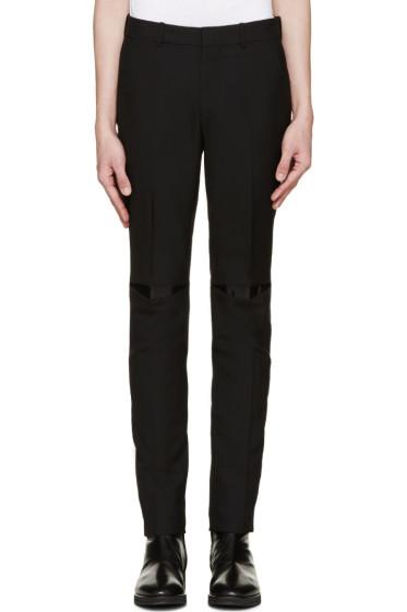 Alexander Mcqueen Black Vinyl Patch Trousers