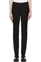 Alexander Mcqueen Black Vinyl Patch Trousers