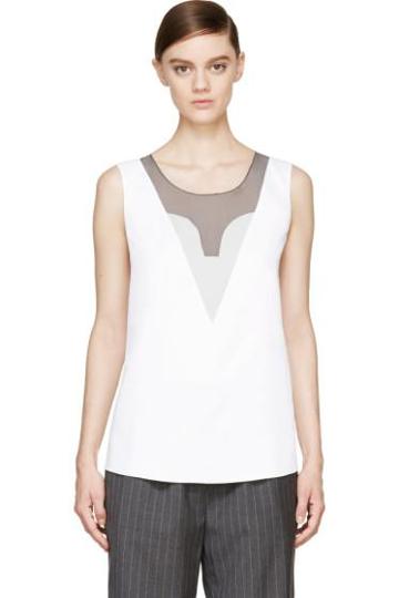 Viktor And Rolf Ivory Trompe-loeil Fluid Duchesse Top