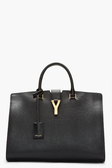 Saint Laurent Black Leather Chyc Tote