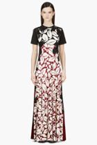 Marc Jacobs Black And Burgundy Silk Jersey Gown