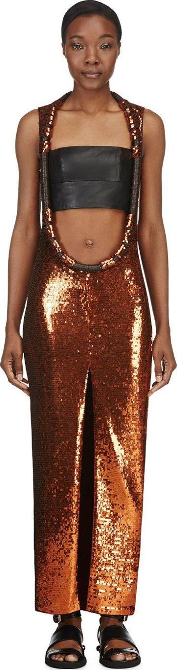 Givenchy Rust Sequinned Open-front Dress