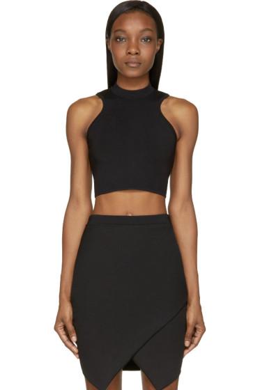 Versace Black Cropped Knit Top