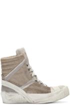 Boris Bidjan Saberi Grey Lamb Leather Bamba 4 Sneakers