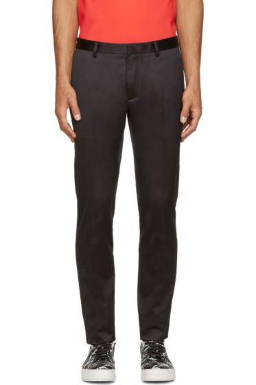 Calvin Klein Collection Black Cotton Satin Exact Trousers