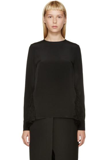 Erdem Black Silk And Lace Tia Blouse