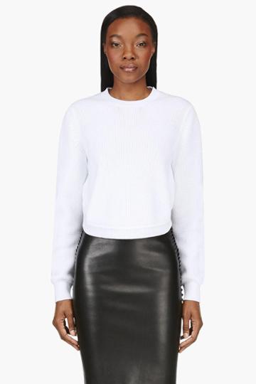Givenchy White Cropped Knit Sweater