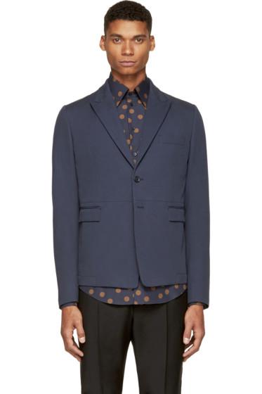 Dolce And Gabbana Blue Cotton Blazer