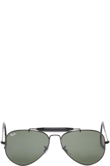 Ray-ban Black And Green Aviator Sunglasses
