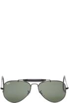 Ray-ban Black And Green Aviator Sunglasses