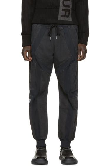 Ktz Black And Grey Cut-out Lounge Pants