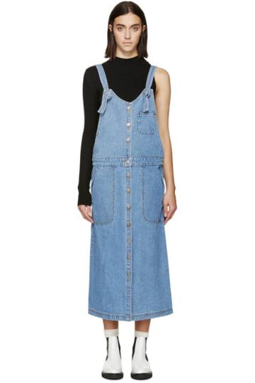 Sjyp Blue Denim Overall Dress