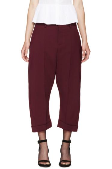Dsquared2 Burgundy Cropped Kawaii Trousers