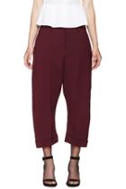 Dsquared2 Burgundy Cropped Kawaii Trousers