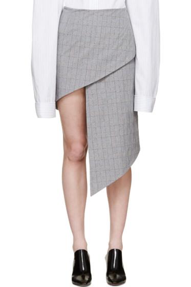 Vetements Grey Prince De Galles Asymmetric Skirt
