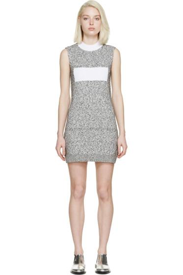 Paco Rabanne Black And White Marled Knit Dress
