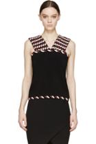 Christopher Kane Black And Burgundy Rope Knit Top