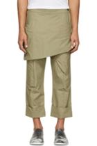 Thamanyah Green Waxed Skirt Trousers