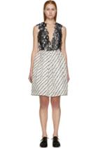 Erdem Black And White Silk Becca Dress