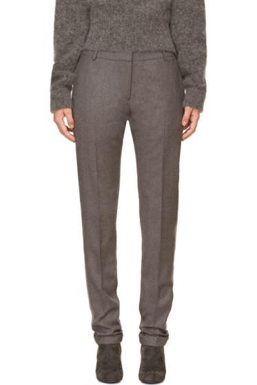 Richard Nicoll Grey Grosgrain Trim Wool Trousers