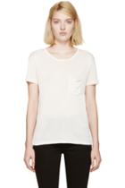 Saint Laurent Ivory Silk Pocket T-shirt