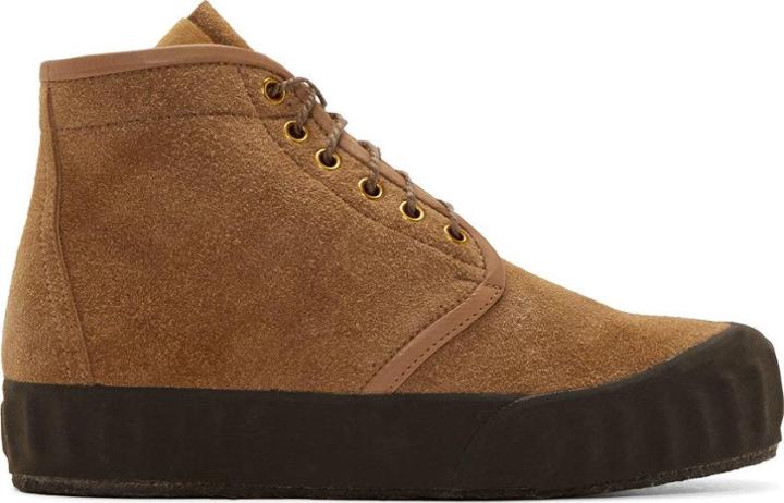 Visvim Brown Suede Ludlam Hi-folk Boots
