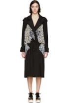 Stella Mccartney Black Silk Drape Trench Coat
